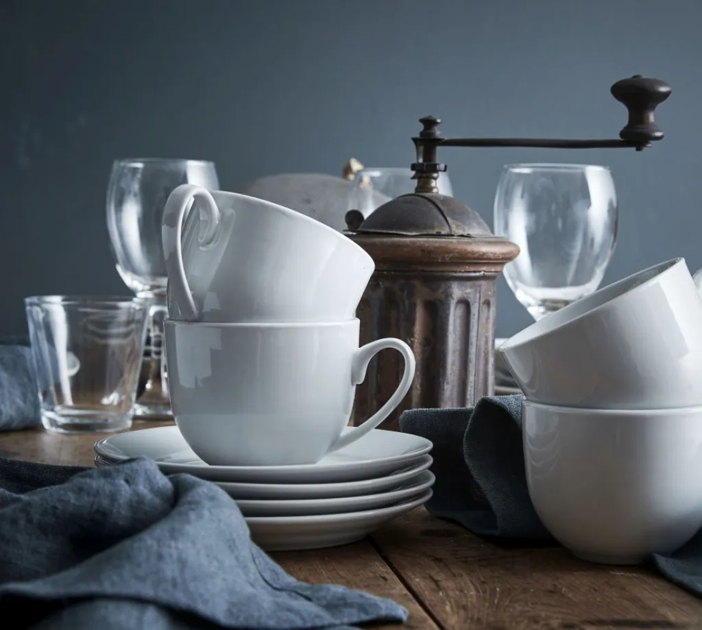 Online Café Kaffekop 4 stk. 22 cl, Hvid Kopper