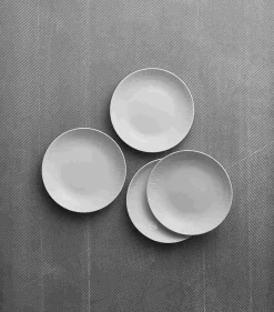 New Relief Suppetallerken 4 stk. 22 cm, Hvid Tallerkensæt|Dybe Tallerkener