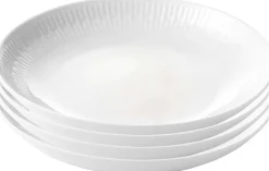 New Relief Suppetallerken 4 stk. 22 cm, Hvid Tallerkensæt|Dybe Tallerkener