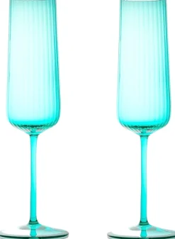 Hot Anna von Lipa Ripple Champagneglas 2 stk. 20 cl, Turquoise
