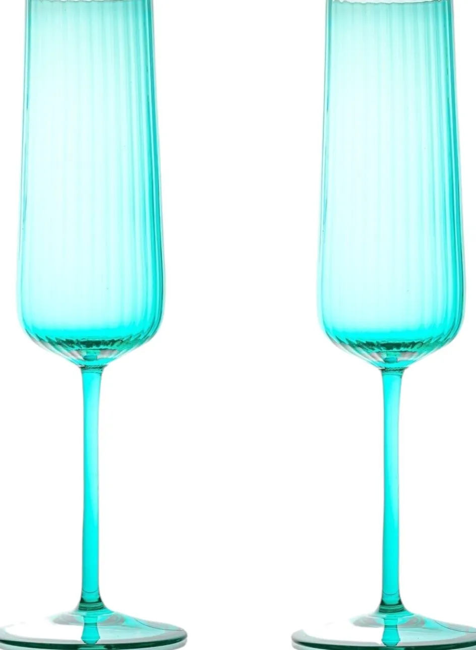 Hot Anna von Lipa Ripple Champagneglas 2 stk. 20 cl, Turquoise