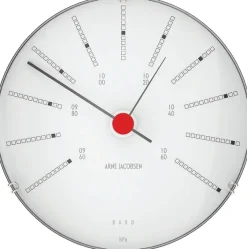 Arne Jacobsen Ure Og Vejrstationer > Bankers Vejrstation Barometer Ø12 cm, Hvid