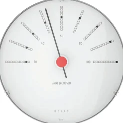New Arne Jacobsen Bankers Vejrstation Hygrometer Ø12 cm, Hvid