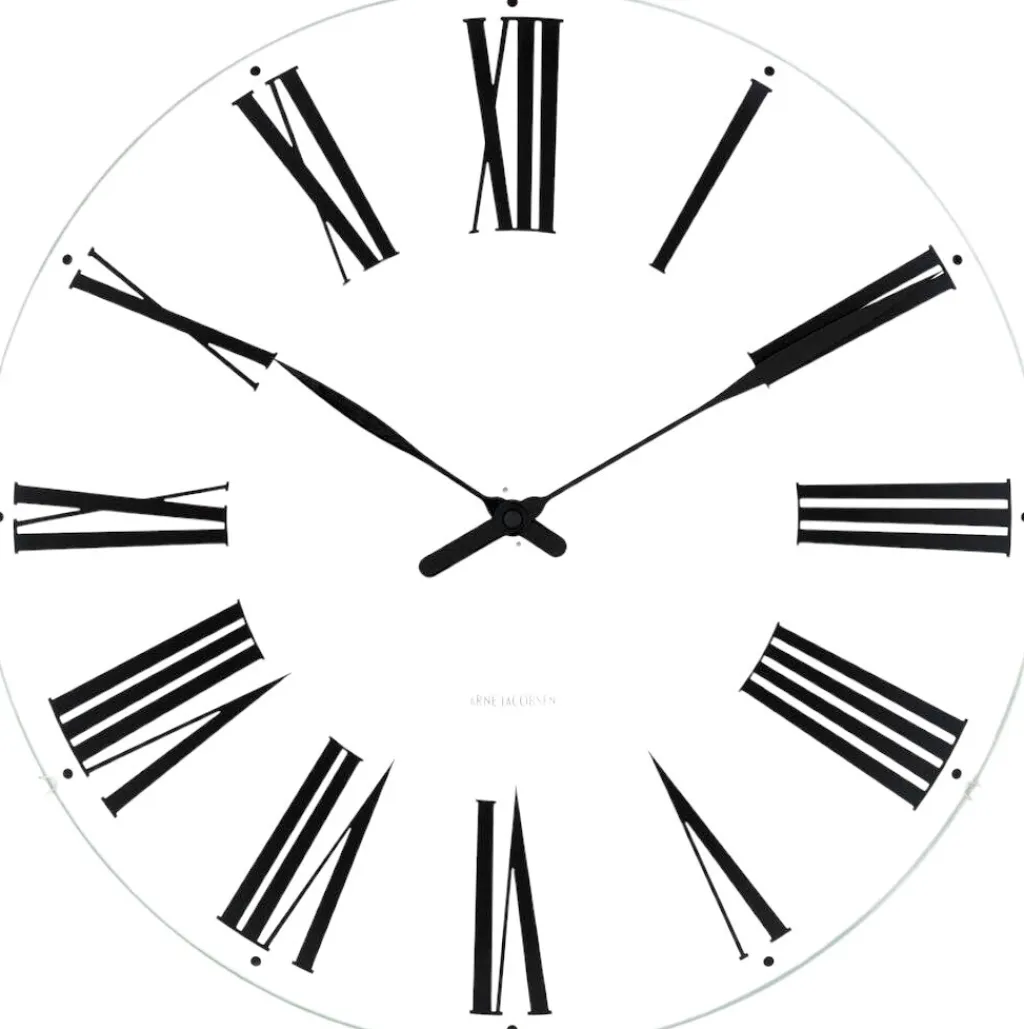 Arne Jacobsen Ure Og Vejrstationer > Roman Vægur , Hvid/Sort