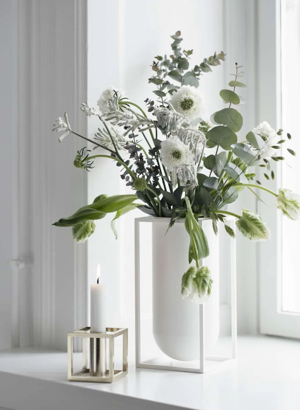 Best Kubus Lolo Vase H24 cm, Hvid Stue|Vaser
