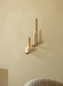 Audo Copenhagen Fyrfadsstager > Clip Væghængt Fyrfadsstage H, Messing