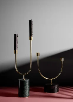 AYTM GRASIL Lysestage H31,6 cm, Sort/Guld