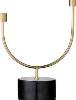 AYTM GRASIL Lysestage H31,6 cm, Sort/Guld