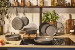 Hot Salina Ceramic Serveringspande m. Låg 28 cm, Stone Grey Pander