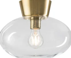 Belid Bullo Plafond ?27 cm, Messing/Klar Glas