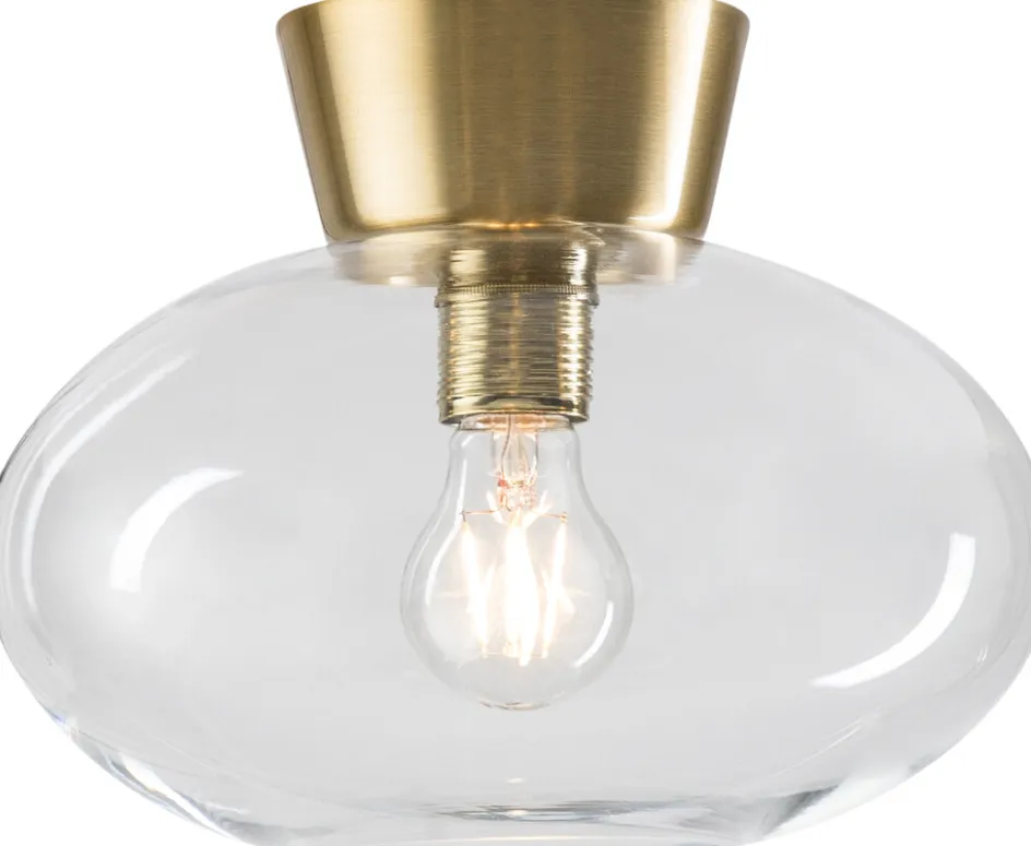 Belid Bullo Plafond ?27 cm, Messing/Klar Glas