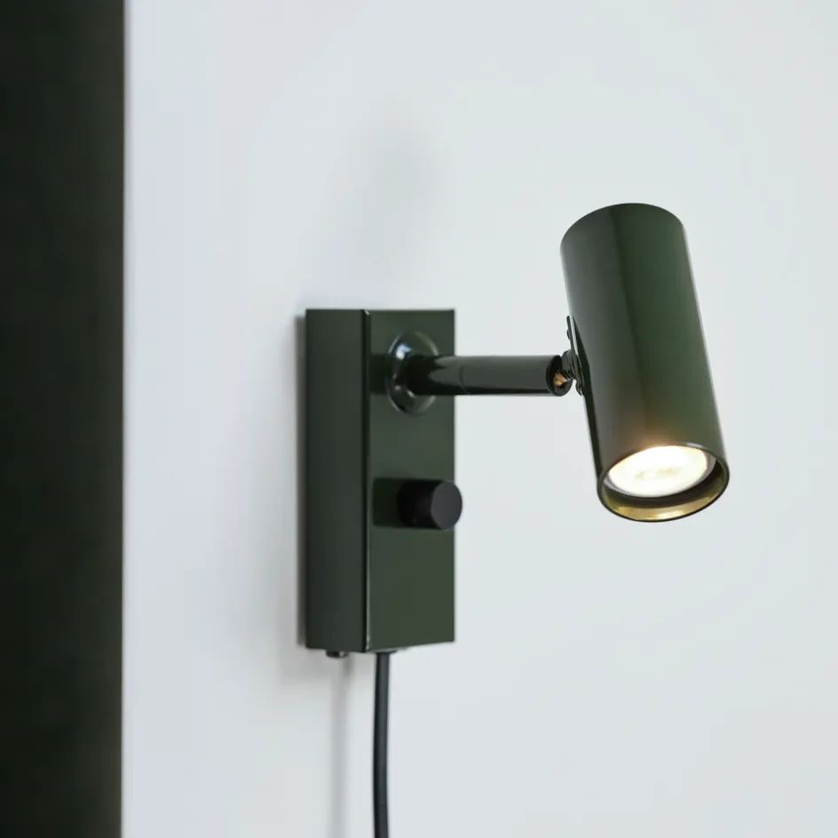 Belid Cato Væglampe 14,7 cm, Grøn/Mat Sort