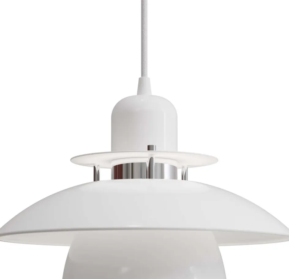 Online Belid Primus IV Pendel ?28 cm, Blank Hvid/Krom