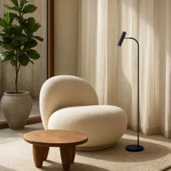 Best Slender Gulvlampe H127,6 cm, Sort/Messing Lamper Til Kontoret|Lamper Til Stuen