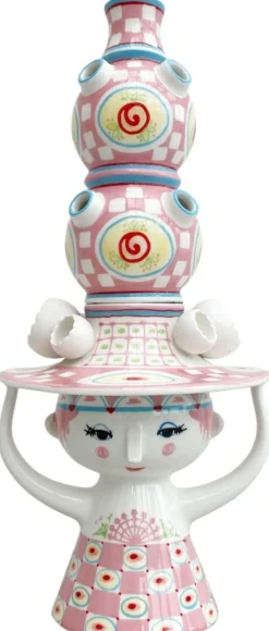 Clearance Lady With Hat Vase H50 cm, Pink Stue|Vaser