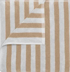 Blomus ARTO Badehåndklæde Tykke Striber 70x140 cm, Micro Chip/Tan