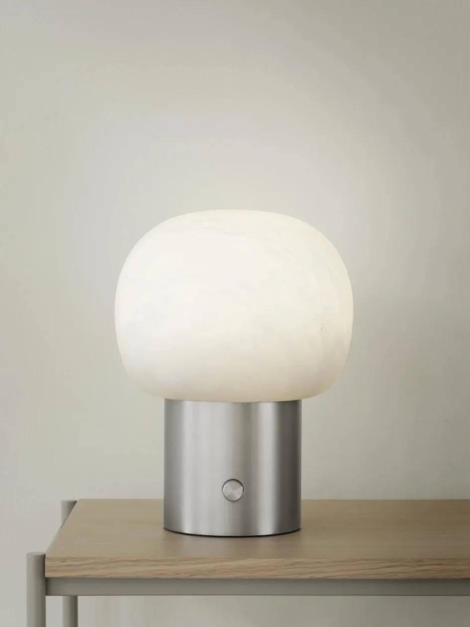 Best Blomus IRIS Bordlampe H32 cm, Mat Stål/Hvid