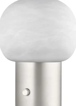 Best Blomus IRIS Bordlampe H32 cm, Mat Stål/Hvid
