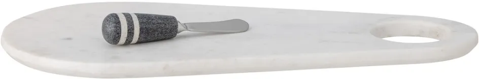 Online Bloomingville Abrielle Skærebræt m. Kniv 42 cm, Hvid
