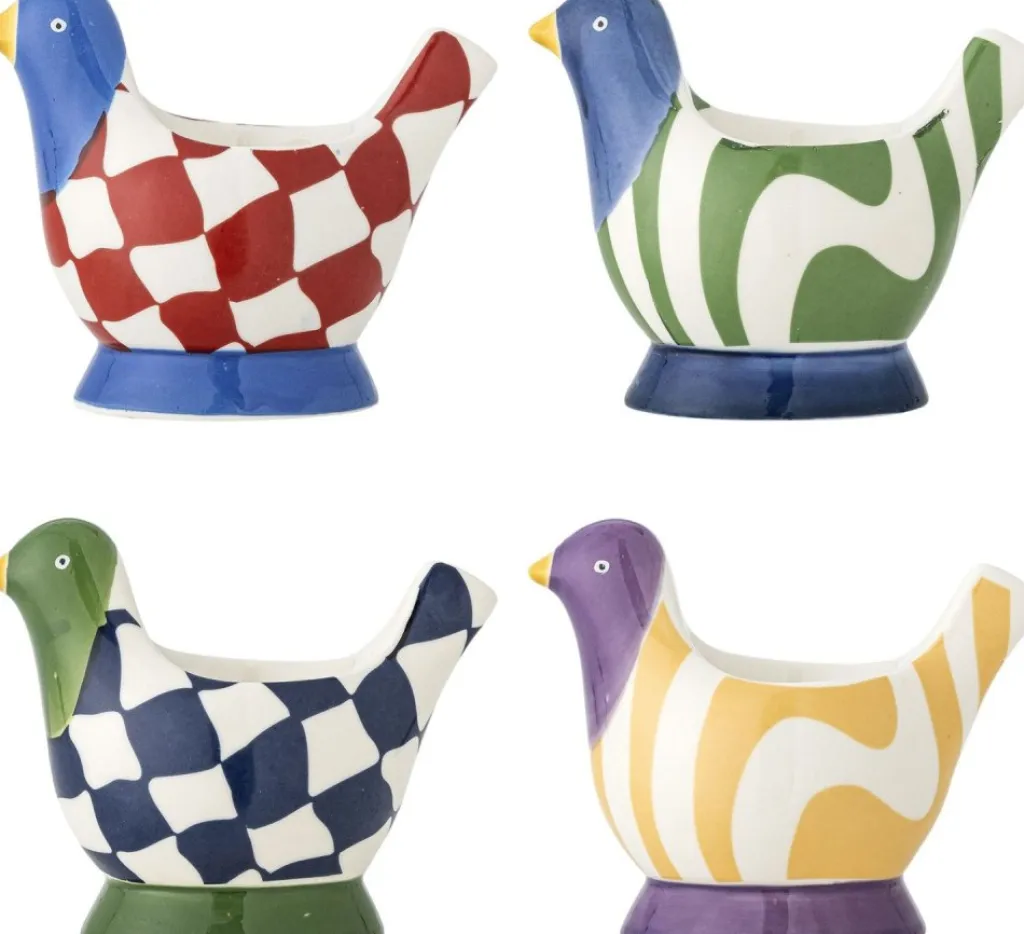 Sale Bloomingville Birdy Æggebæger 4 stk. H8 cm, Multi Æggebægere