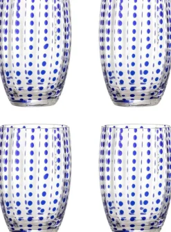 Outlet Bloomingville Brinley Drikkeglas 4 stk. 35 cl, Blå