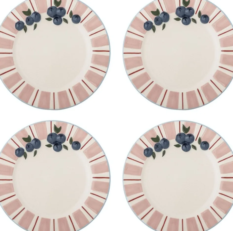 Discount Bloomingville Carry Tallerken 4 stk. 20,5 cm, Rosa