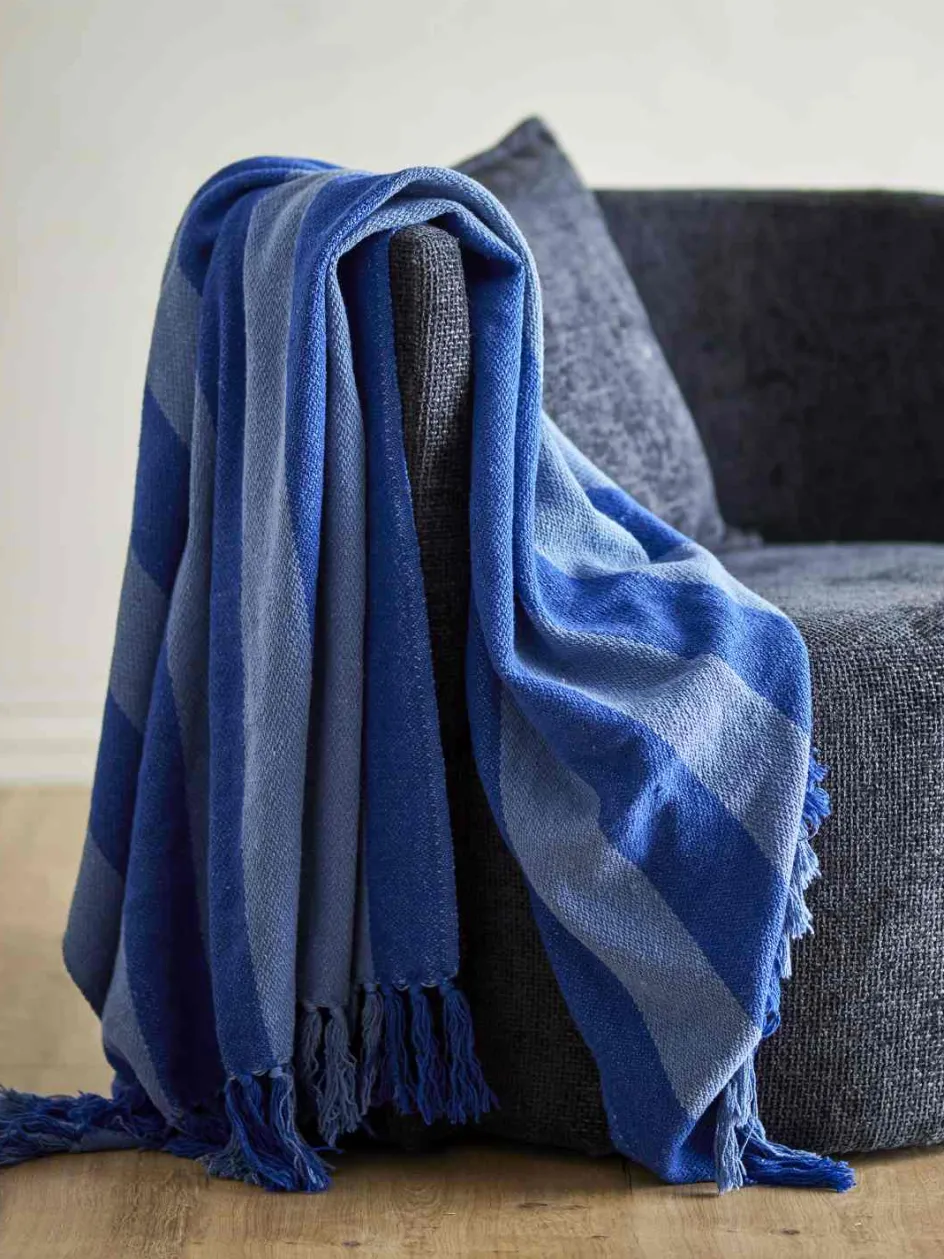 Outlet Bloomingville Frello Plaid 130x160 cm, Blå