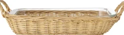 Clearance Bloomingville Mariam Serveringsfad m. Kurv 46 cm, Glas/Piletræ