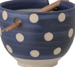 Outlet Bloomingville Masami Skål m. Spisepinde Ø13 cm, Blå