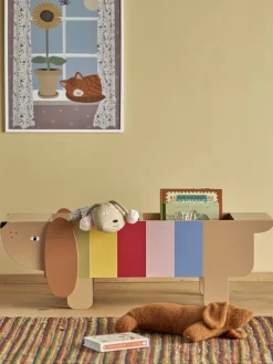 New Charlie Bogkasse 108x37 cm, Brun Børn Opbevaring Til Børneværelset|Børneværelse