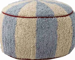 New Bloomingville mini Charoline Puf H26 cm, Natur/Blå