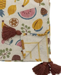 Hot Bloomingville mini Fruitta Plaid 130x160 cm, Gul