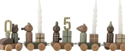 Sale Bloomingville mini Junaid Fødselsdagstog 38 cm, Brun/Grøn