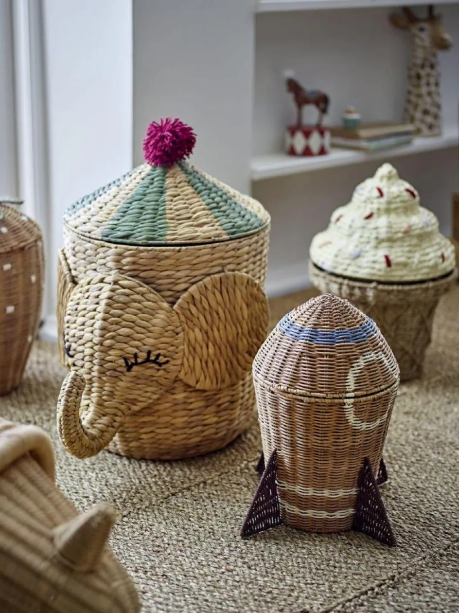 Sale Bloomingville mini Space Kurv m. Låg H35 cm, Rattan
