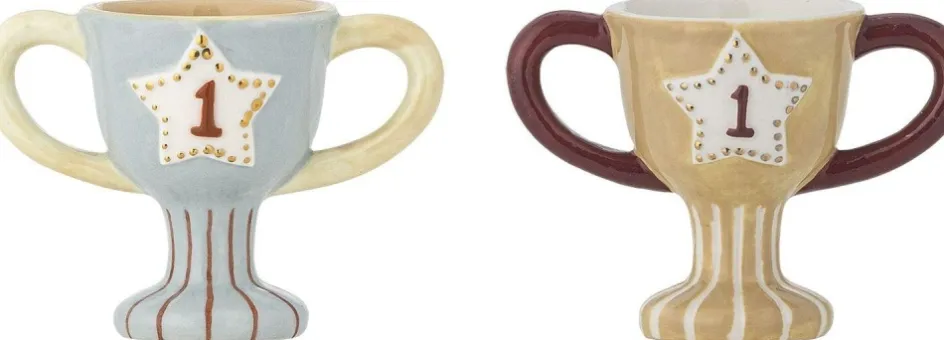 Outlet Bloomingville mini Trophy Æggebæger 2 stk. H6 cm, Blå
