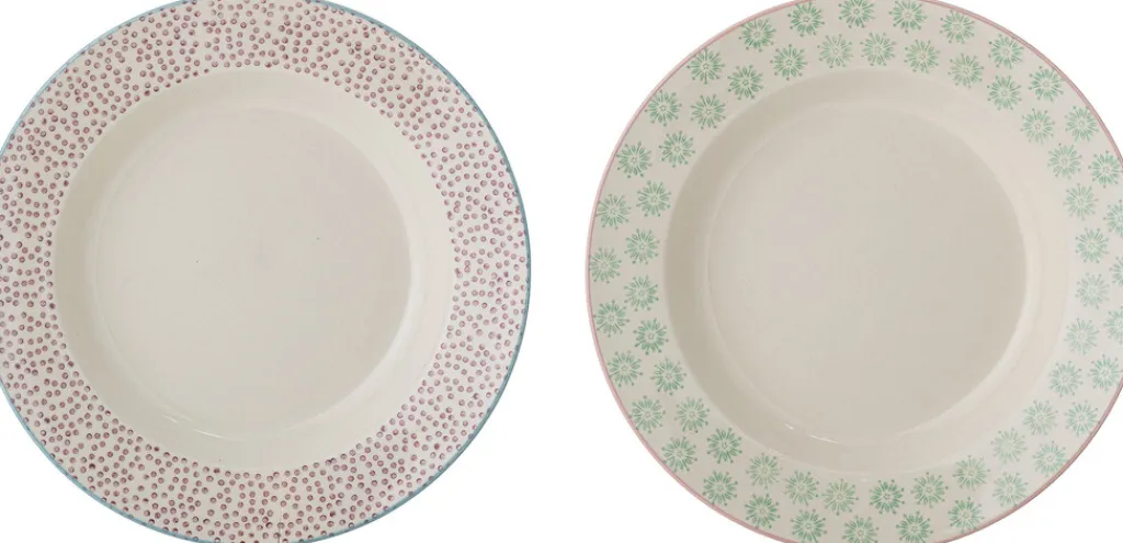 Hot Patrizia Dyb Tallerken 2 stk. 25 cm, Multi Pastatallerkener|Tallerkensæt