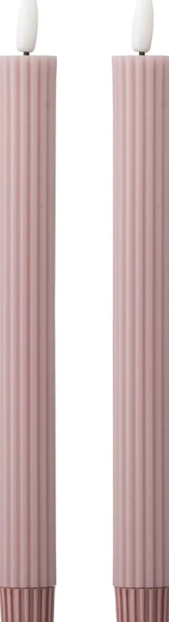 Bloomingville Stearinlys|Led Stearinlys > Ponza Kronelys LED 2 stk. ?2,2/24,5, Rosa