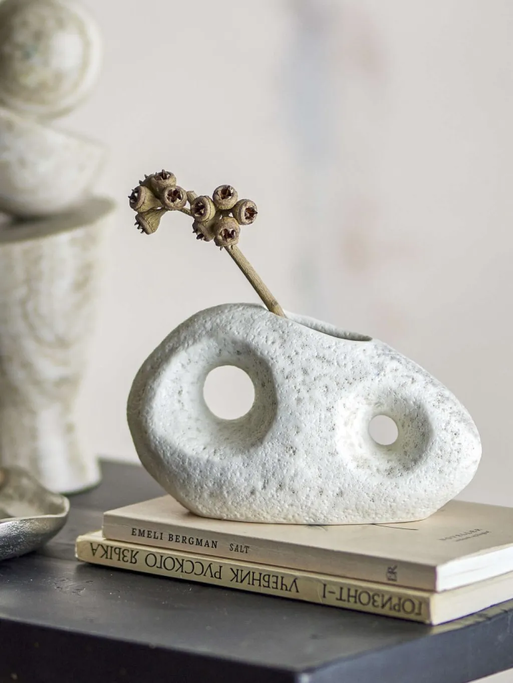 Bloomingville Stue|Vaser > Caia Vase L16xH9,5xB7 cm, Hvid