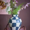 New Check Vase H24 cm, Blå Stue|Vaser