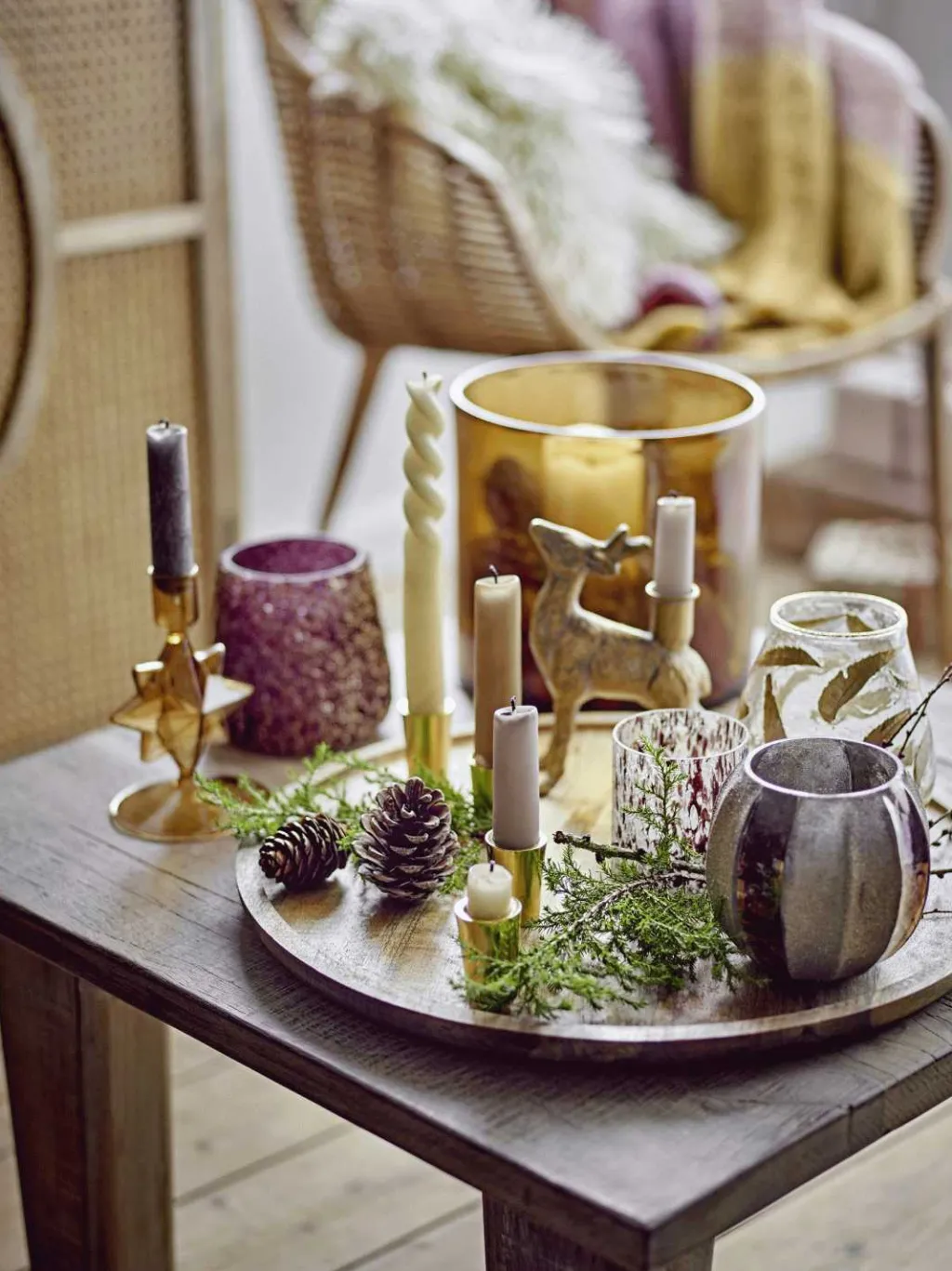 Bloomingville Julelys > Felecia Fyrfadsstage H10 cm, Guld