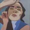 Bloomingville Stue|Vægdekorationer Og Plakater > Lady Illustration m. Ramme 72x52 cm, Sort