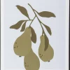 Bloomingville Stue|Vægdekorationer Og Plakater > Poire Illustration m. Ramme 52x72 cm, Sort