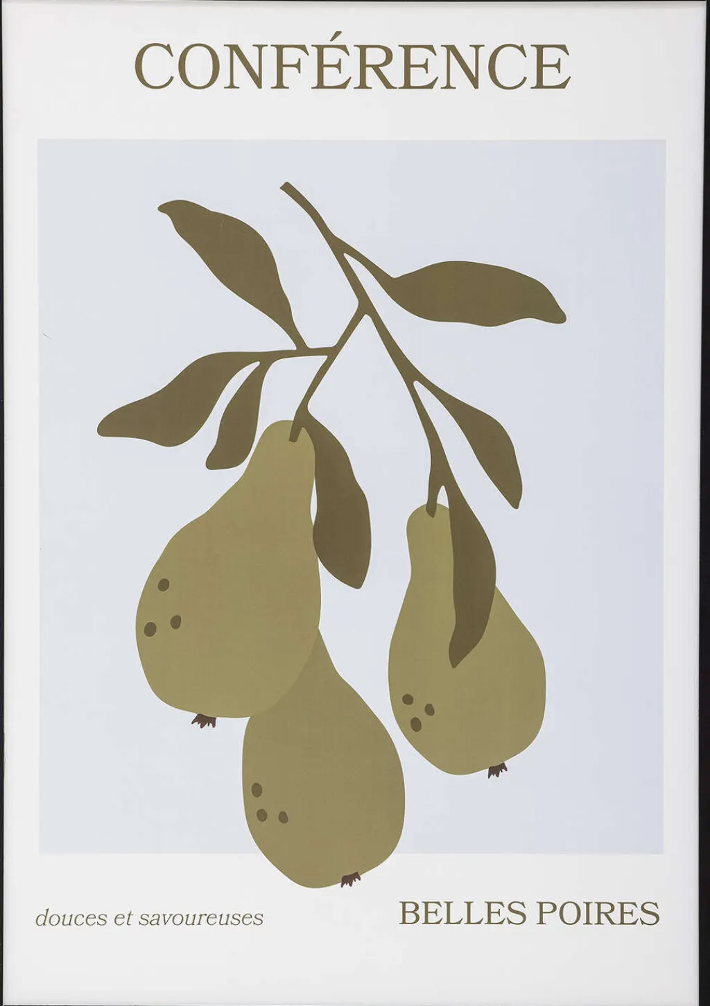 Bloomingville Stue|Vægdekorationer Og Plakater > Poire Illustration m. Ramme 52x72 cm, Sort