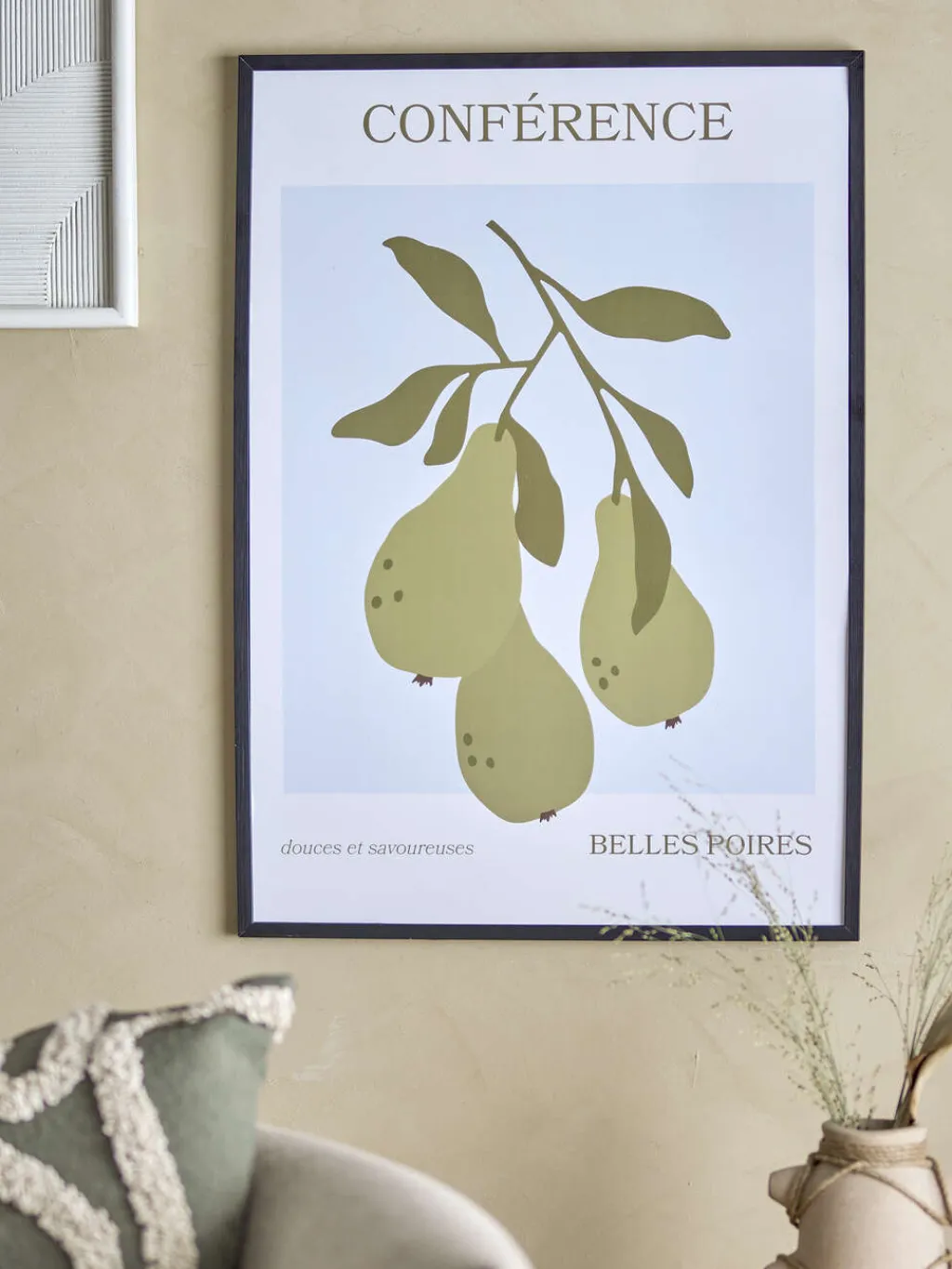 Bloomingville Stue|Vægdekorationer Og Plakater > Poire Illustration m. Ramme 52x72 cm, Sort