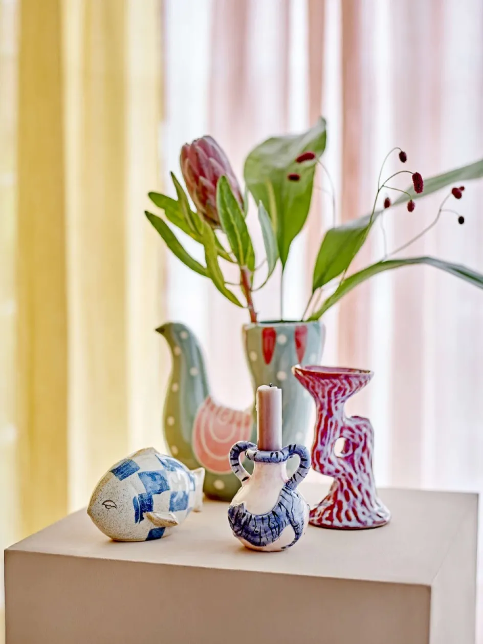 Sale Bloomingville Ryker Lysestage H10 cm, Blå