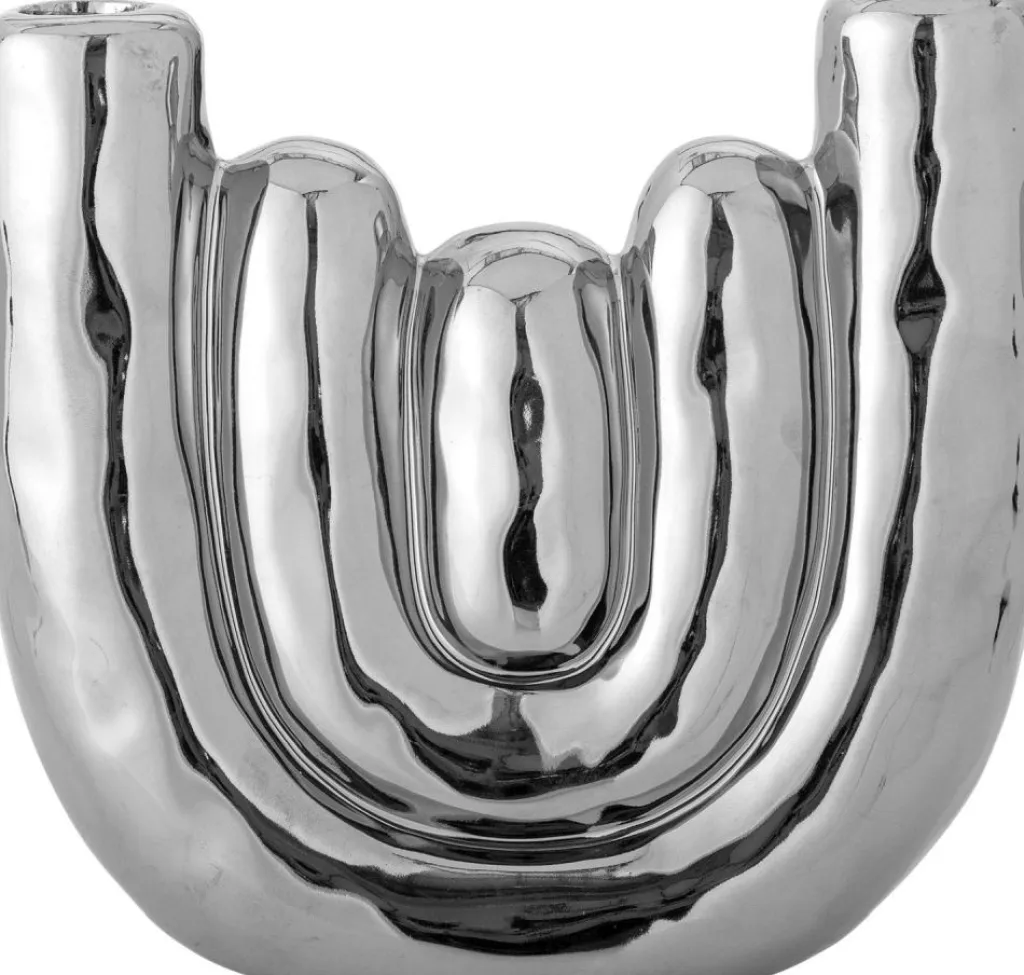 Bloomingville Lysestager > Shine Lysestage H17,5 cm, Sølvfinish
