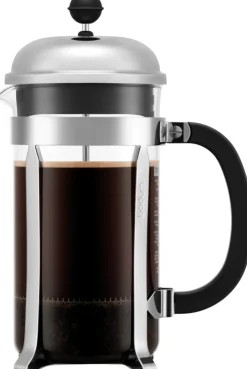 Hot Bodum CHAMBORD Stempelkande 8 Kopper 1 L, Borosilikatglas/Forkromet