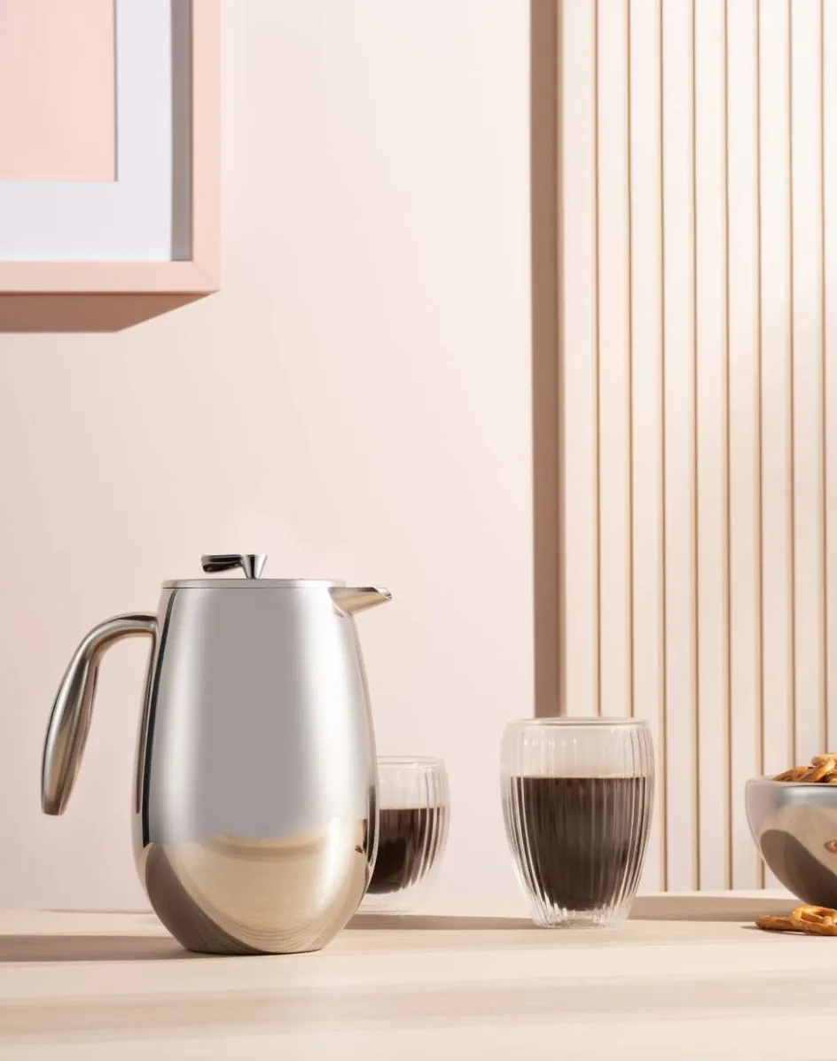 New Bodum COLUMBIA Dobbeltvægget Stempelkande 8 Kopper 1 L, Forkromet
