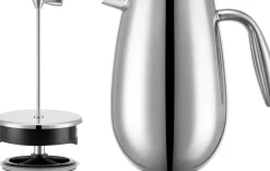 New Bodum COLUMBIA Dobbeltvægget Stempelkande 8 Kopper 1 L, Forkromet