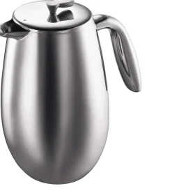 New Bodum COLUMBIA Dobbeltvægget Stempelkande 8 Kopper 1 L, Forkromet